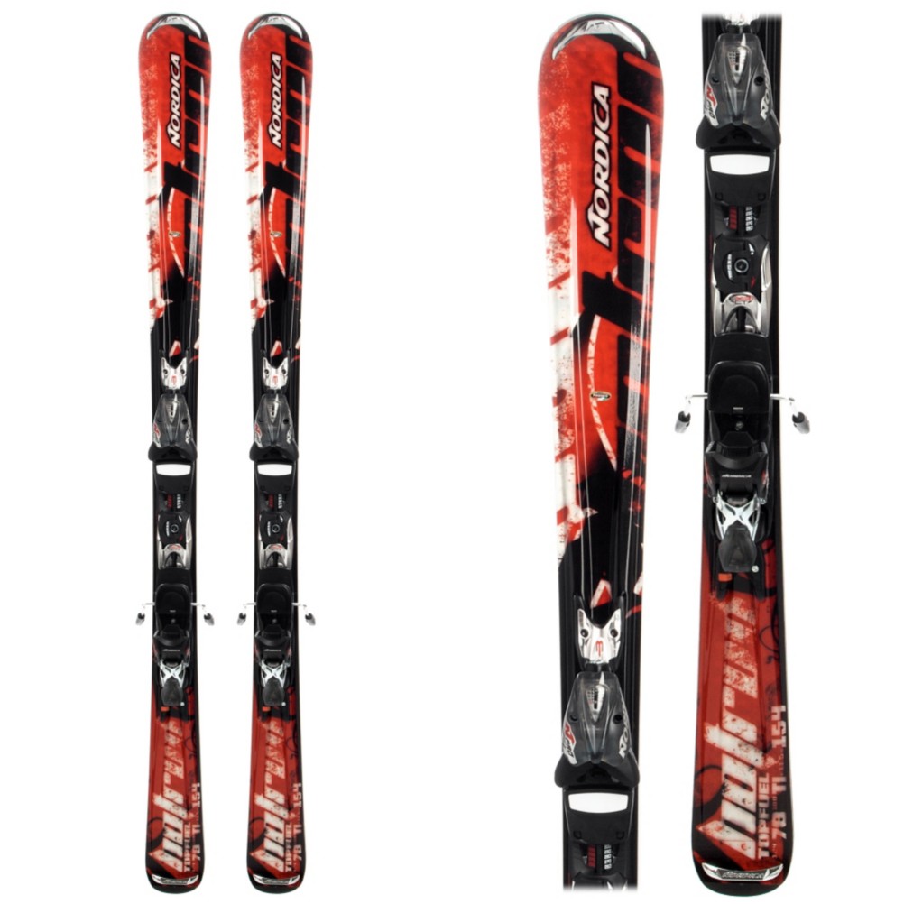 Nordica Top Fuel Skis with Trans Black Pro Wide Brake Bindings 2009